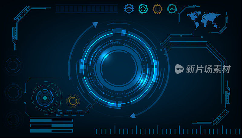 Abstract circle technology futuristic interface HUD concept , vector illustration.